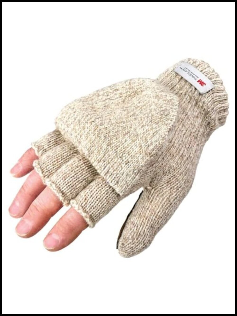 Convertible Winter Mittens Fingerless Gloves Wool Blend Thinsulate